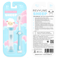 Детская зубная щётка Revyline Sheep 3+ с песочными часами голубая